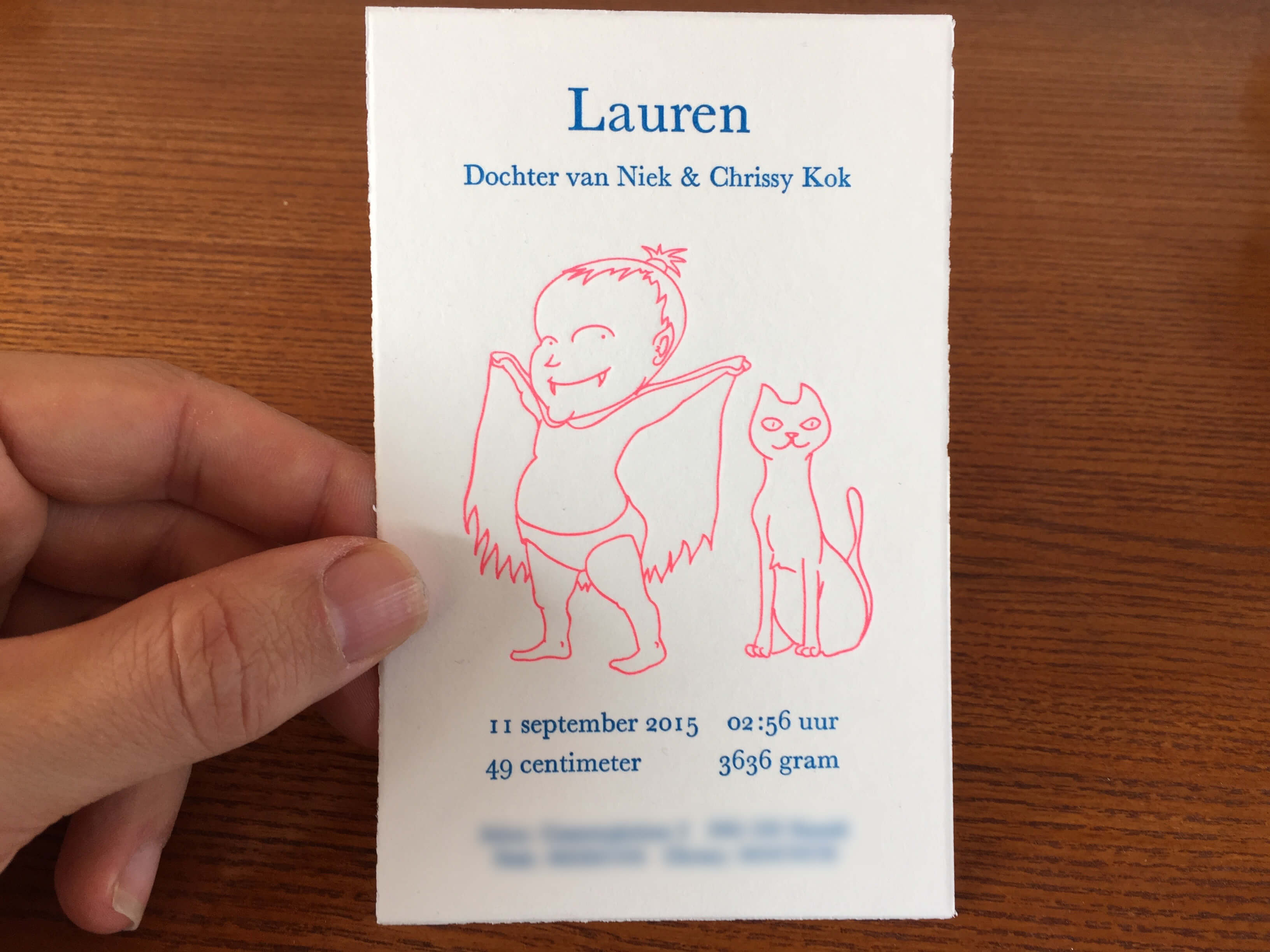 Geboortekaartje Lauren
